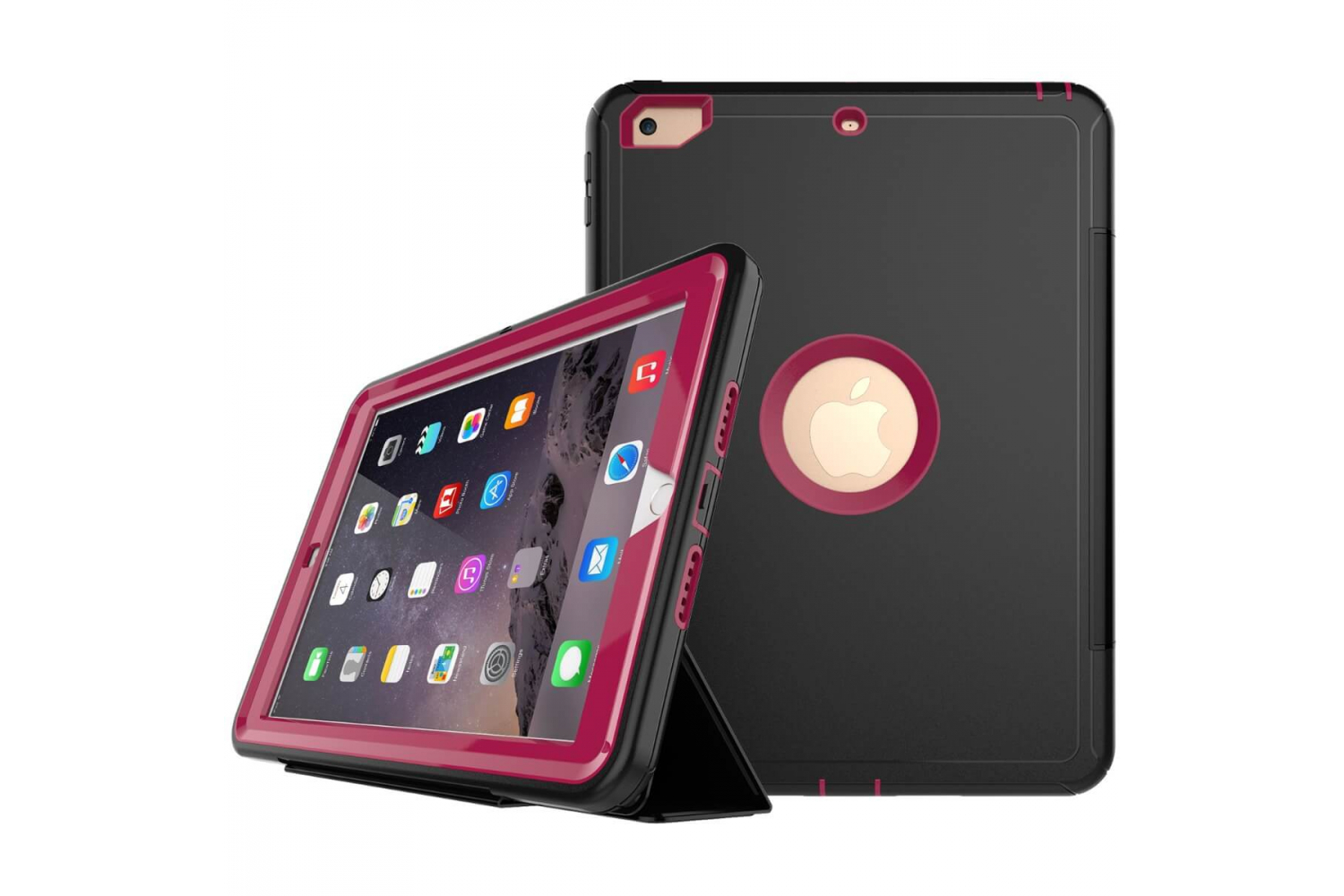 iPad 9.7 (2018) heavy duty survivor smartcase oud roze