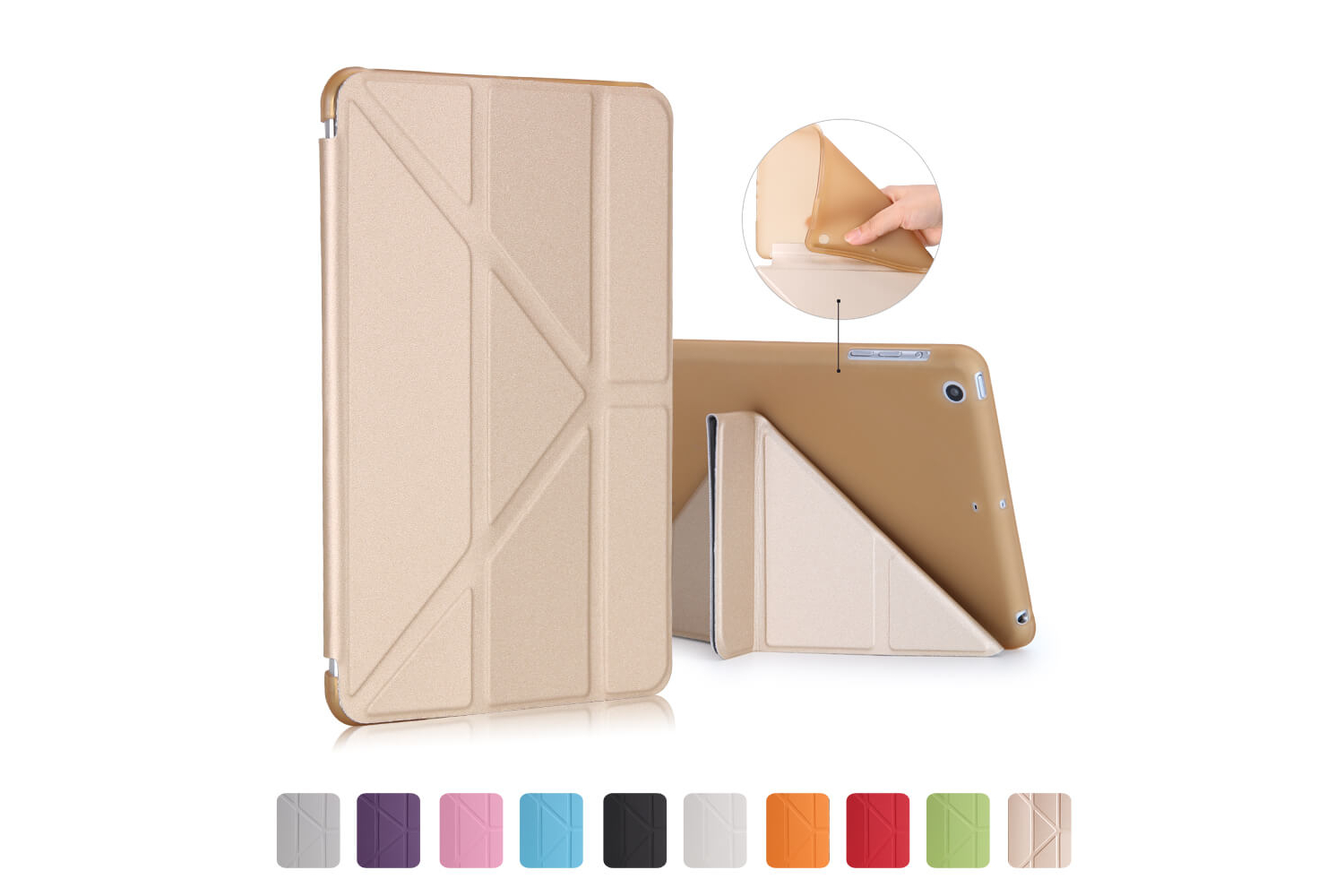 Flipstand Cover iPad Mini 1-2-3 goud 