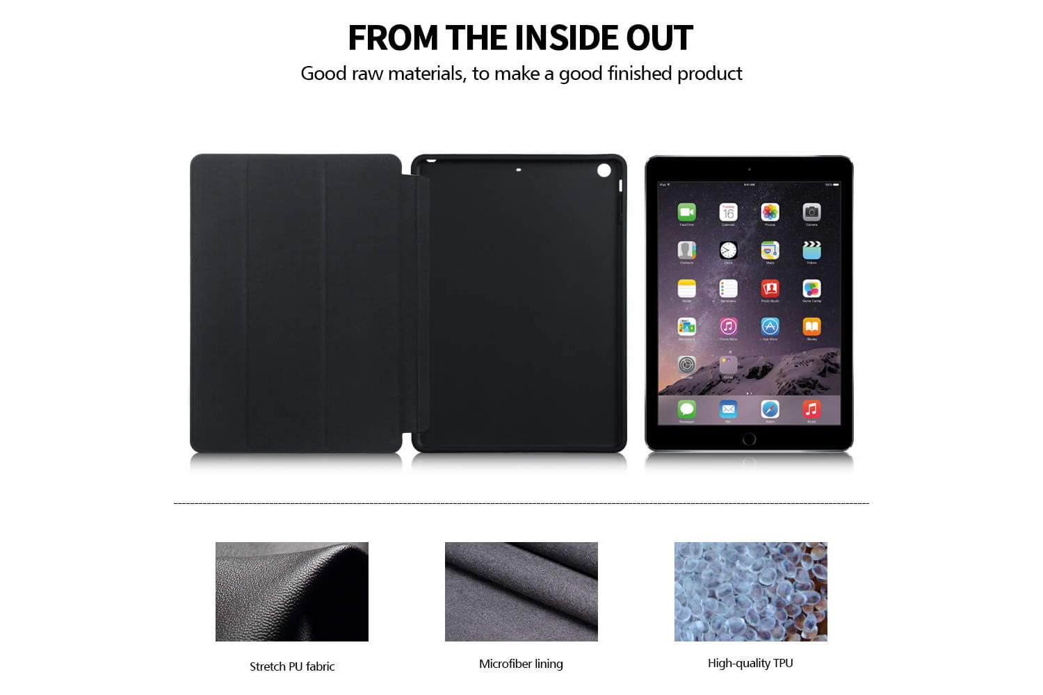 iPad 2018 9.7 inch Smart Cover Marmer Look Multi Color Groen