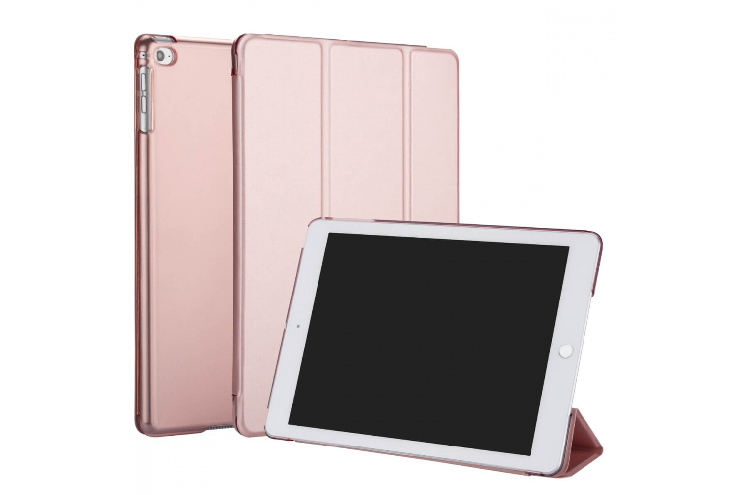 iPad 2017 9.7 inch Hard Tri-Fold Book Cover Rose Goud