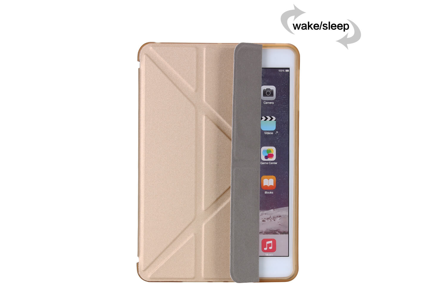 Flipstand Cover iPad Mini 1-2-3 goud 