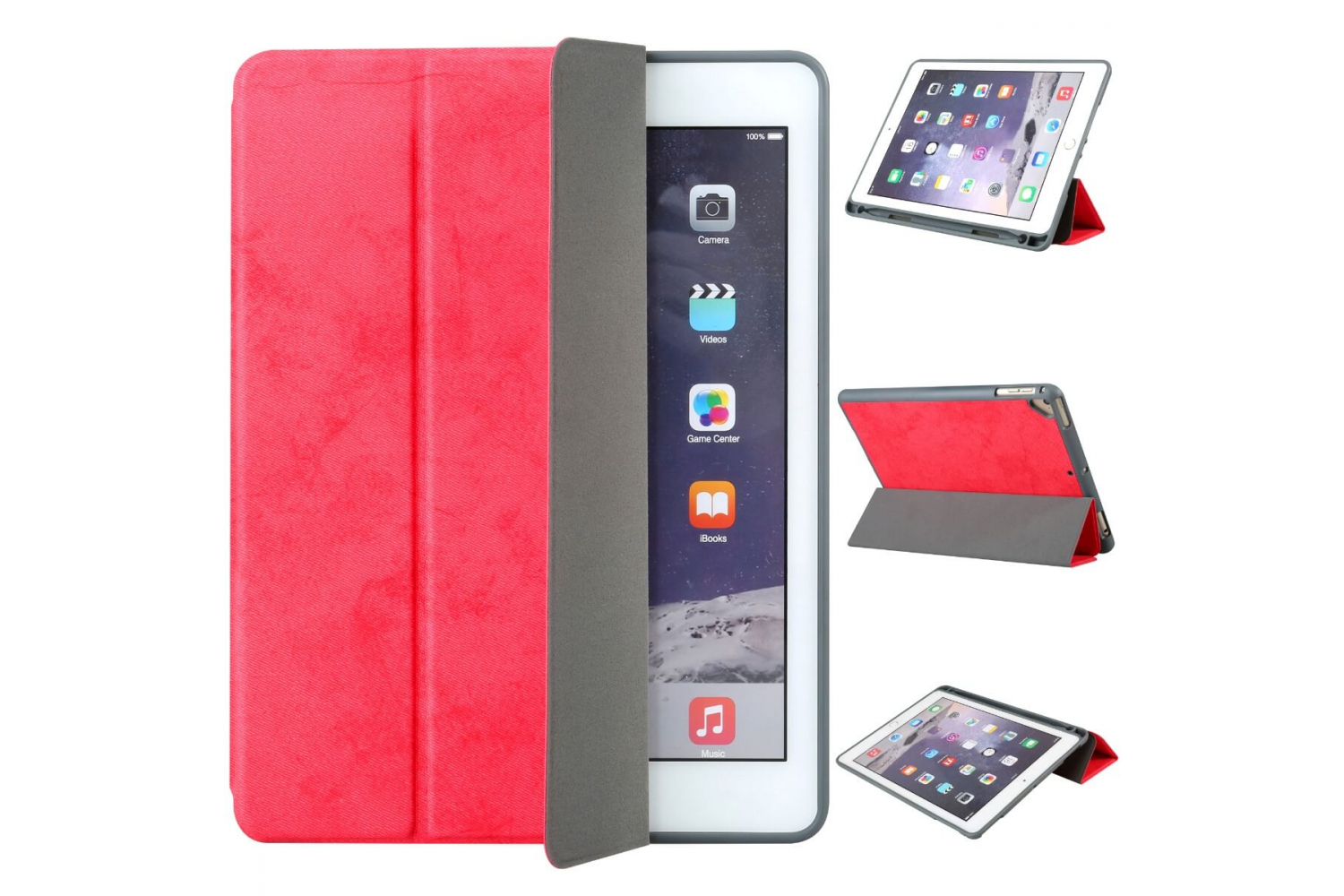 iPad 2018 9.7 inch Book Cover Suede Look Rood