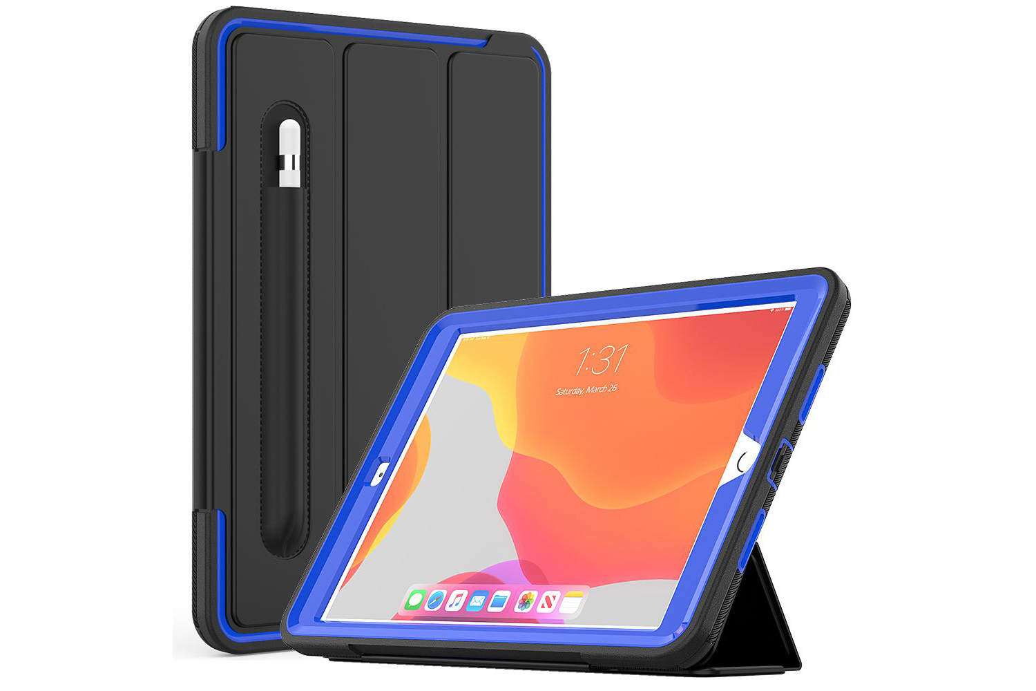 iPad 2019 10.2 inch Bumper Case met Smartcover Blauw