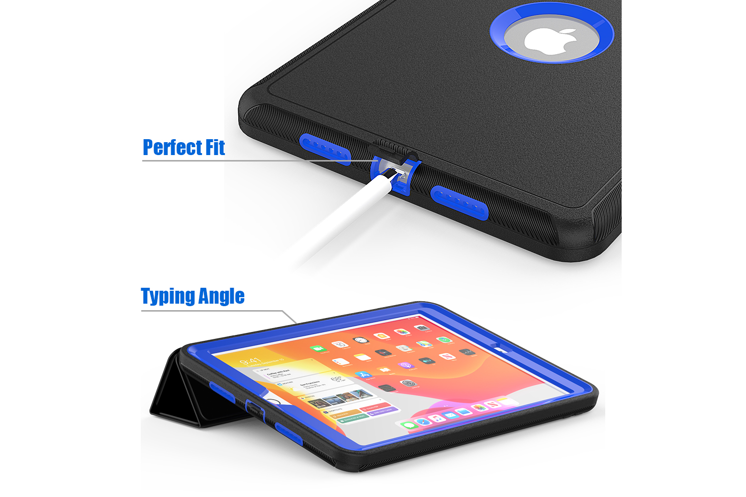 iPad 2019 10.2 inch Bumper Case met Smartcover Blauw