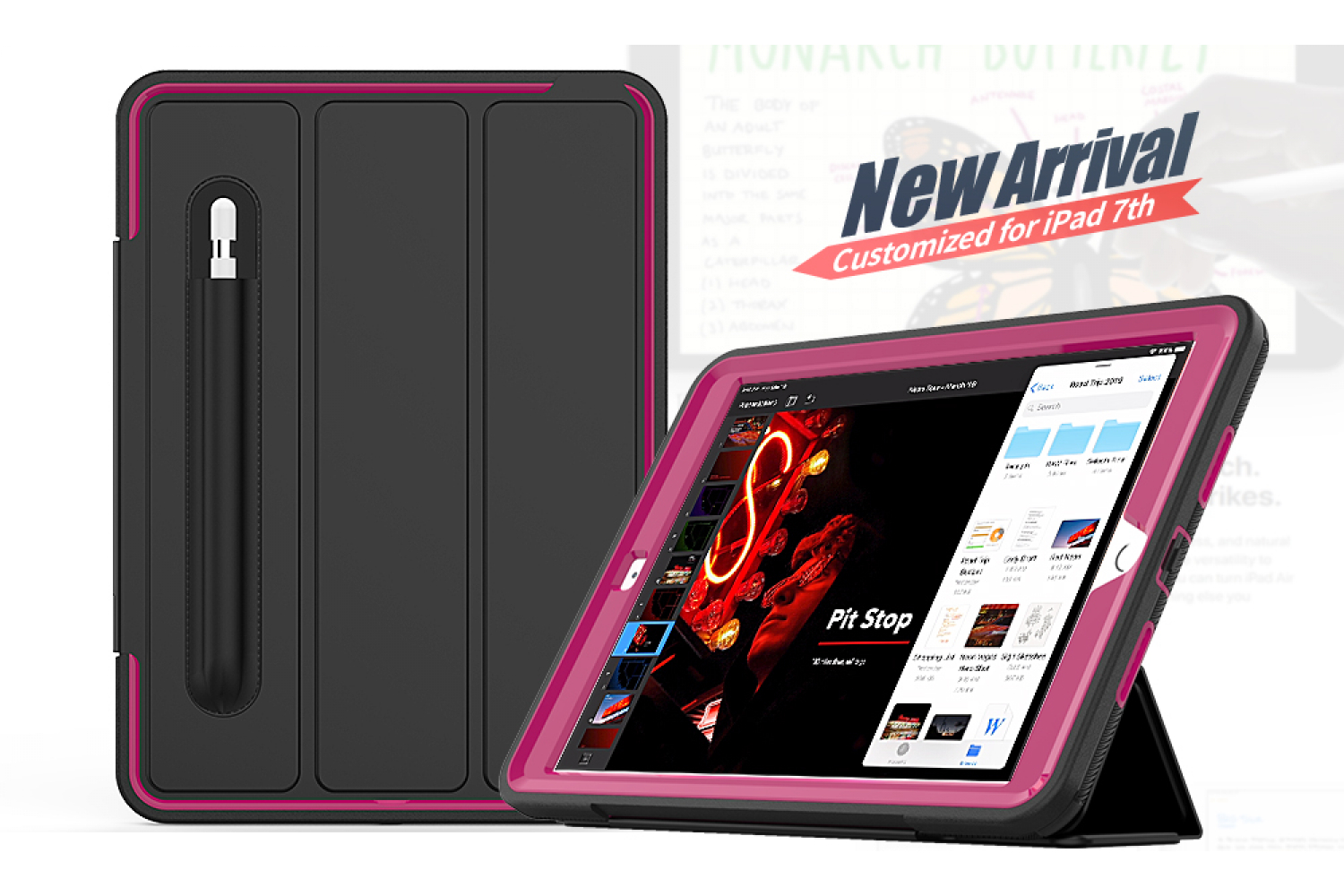 iPad 2019 10.2 inch Bumper Case met Smartcover Oud Roze