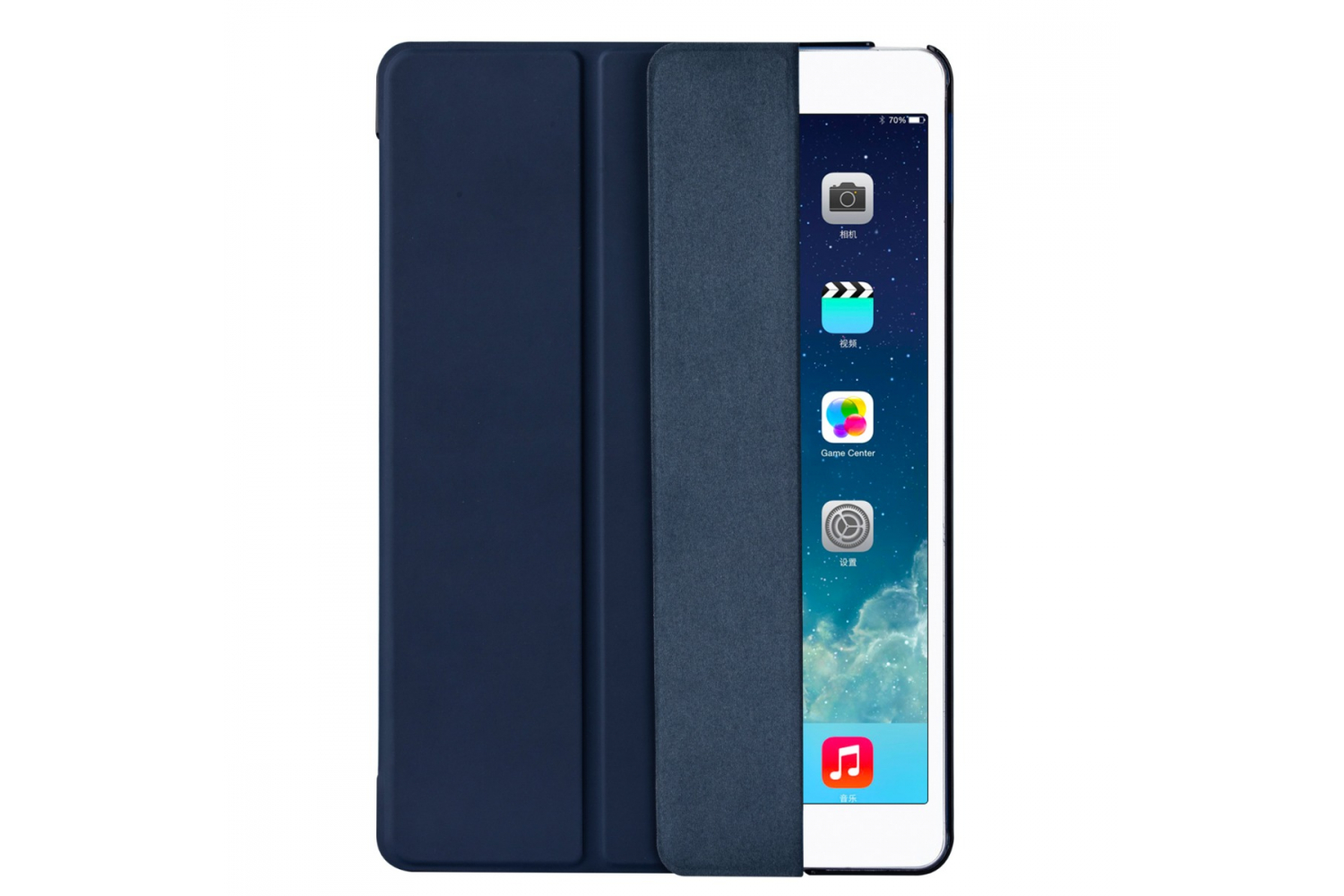 iPad 2019 10.2 inch Hard Tri-Fold Book Cover Donker blauw