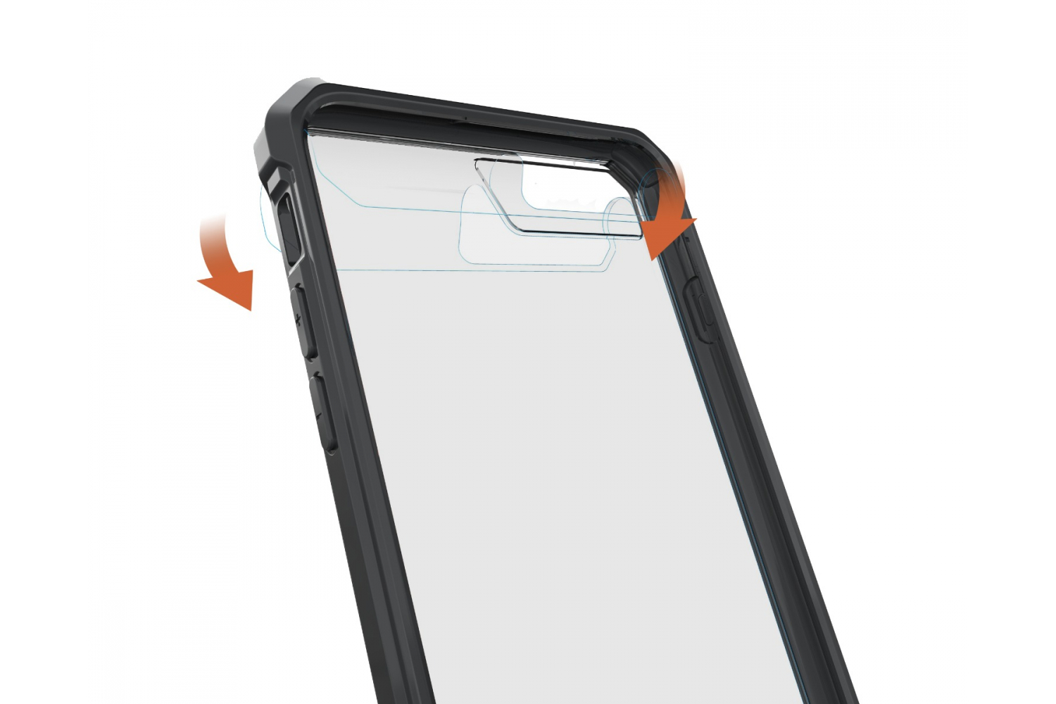 Iphone 7 Plus Back cover Transparant Air Hybrid Zwart