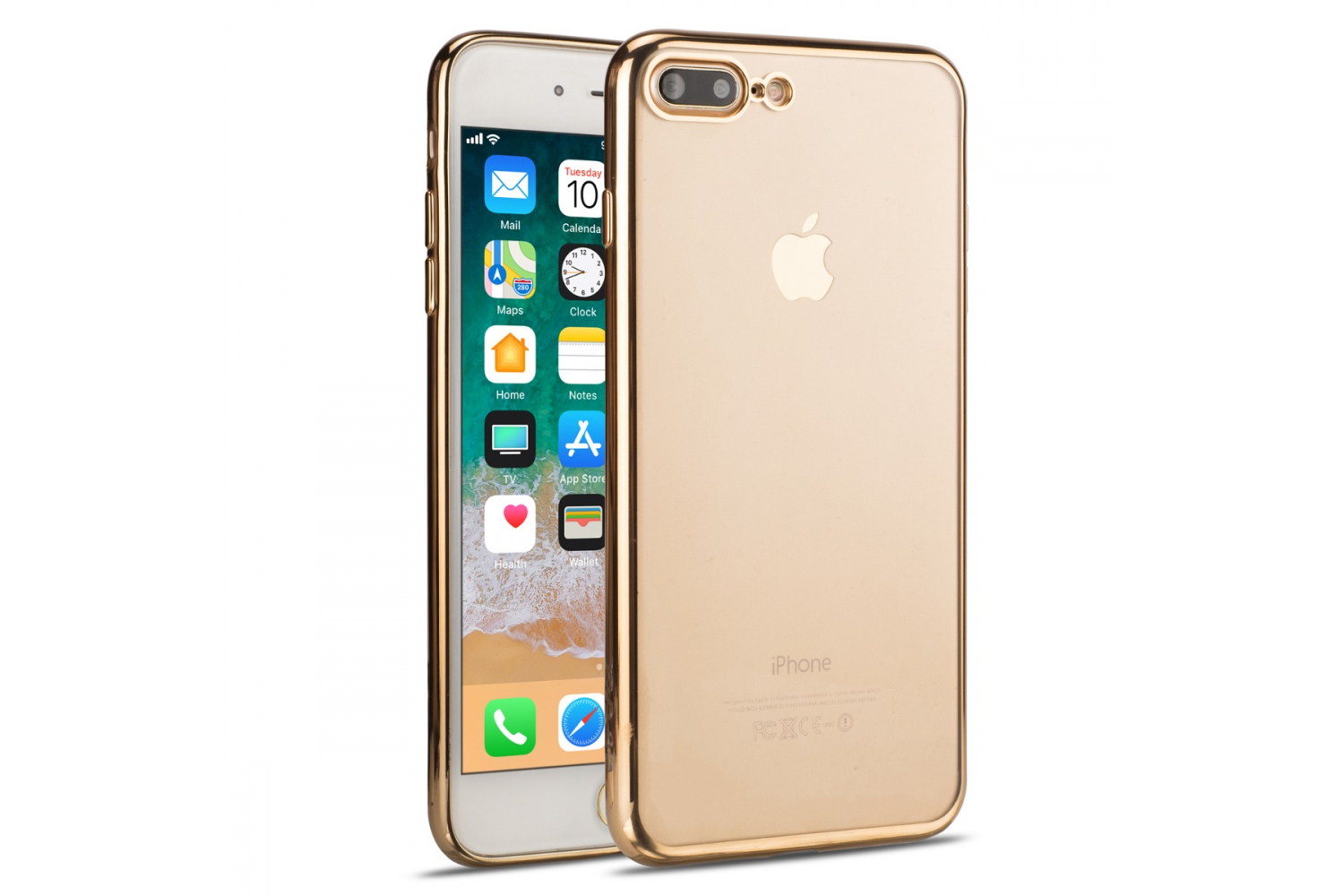 iphone 7 plus back cover tpu case transparant goud