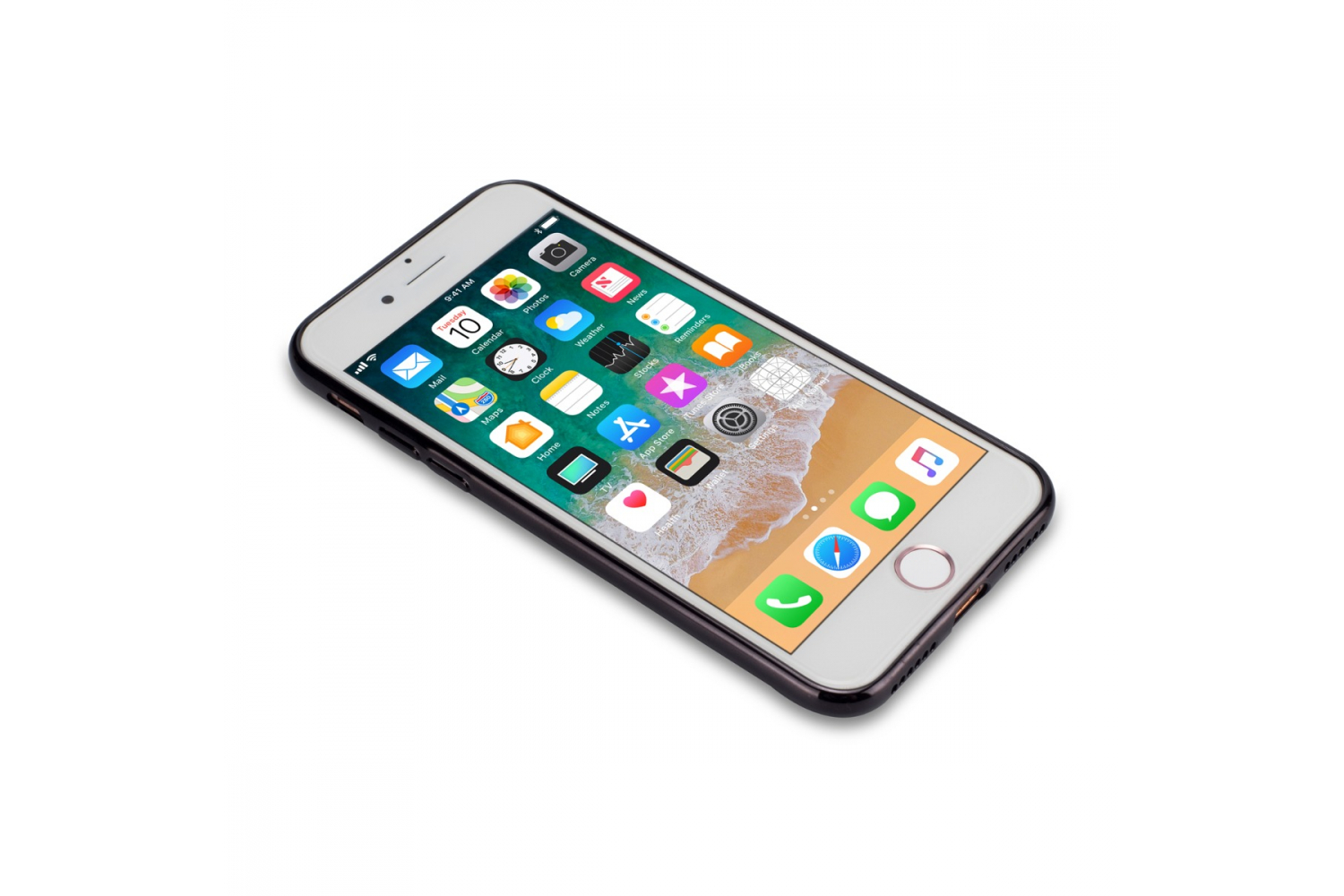 Iphone 7 Plus Back cover TPU case Transparant Zwart