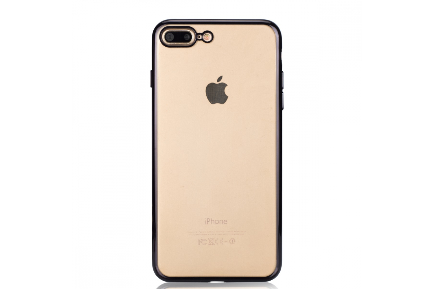 Iphone 7 Plus Back cover TPU case Transparant Zwart