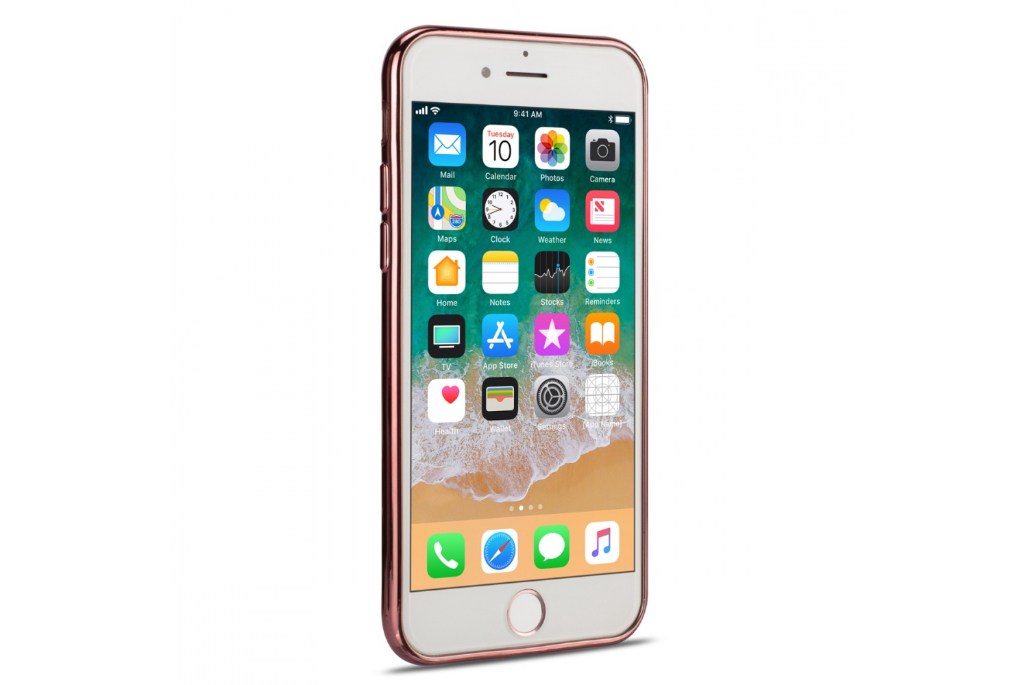 Iphone 7 Back cover TPU case Transparant Rose goud