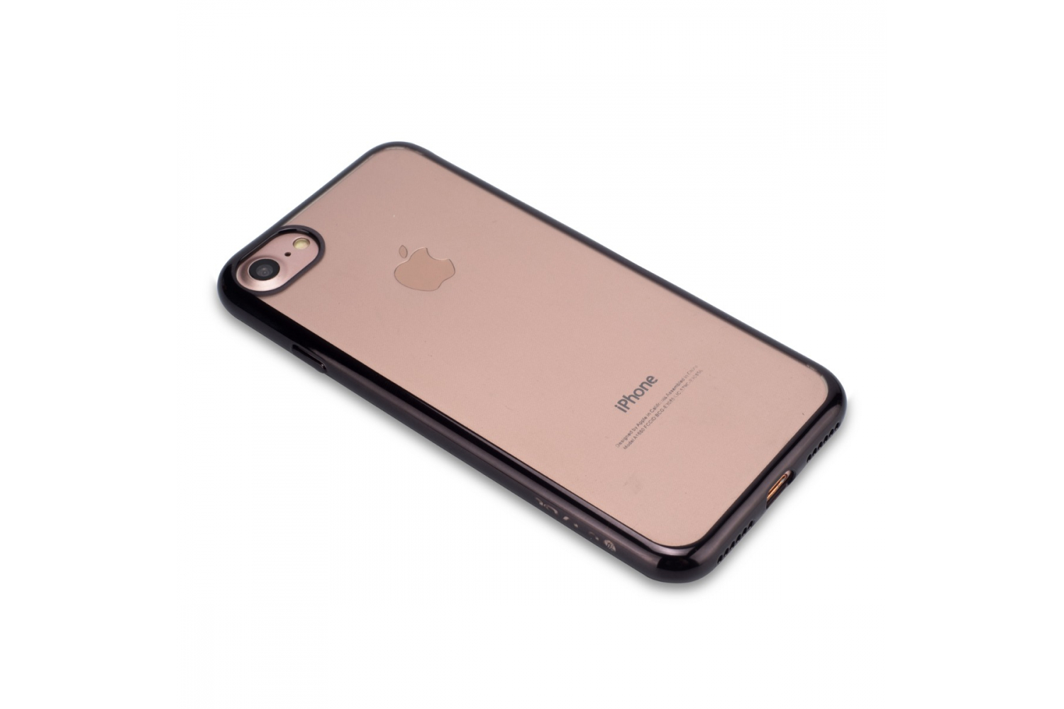 Iphone 7 Back cover TPU case Transparant Zwart