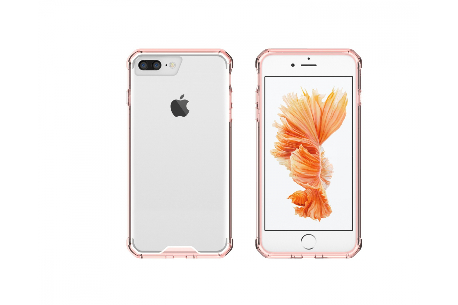 Iphone 8 Plus Back cover Transparant Air Hybrid Rose goud