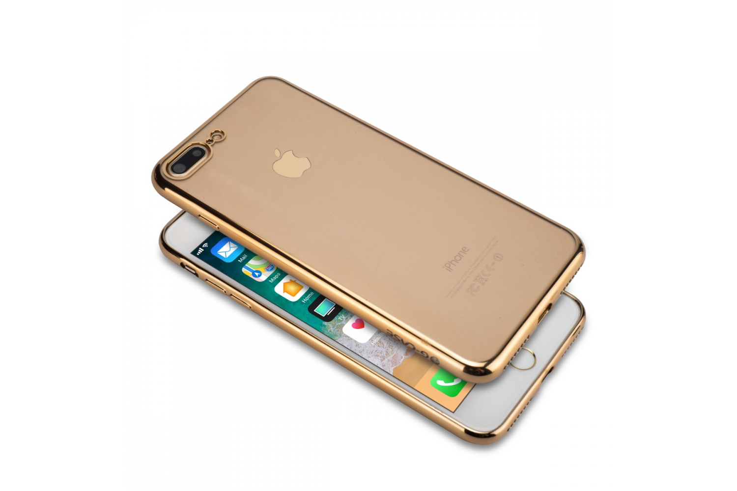 Iphone 8 Plus Back cover TPU case Transparant Goud