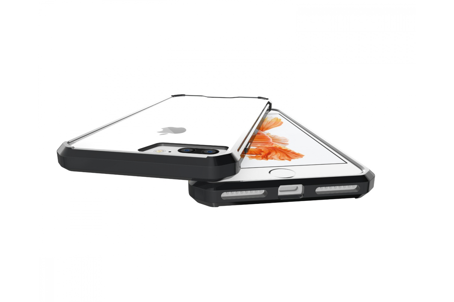 Iphone 8 Plus Back cover Transparant Air Hybrid Zwart