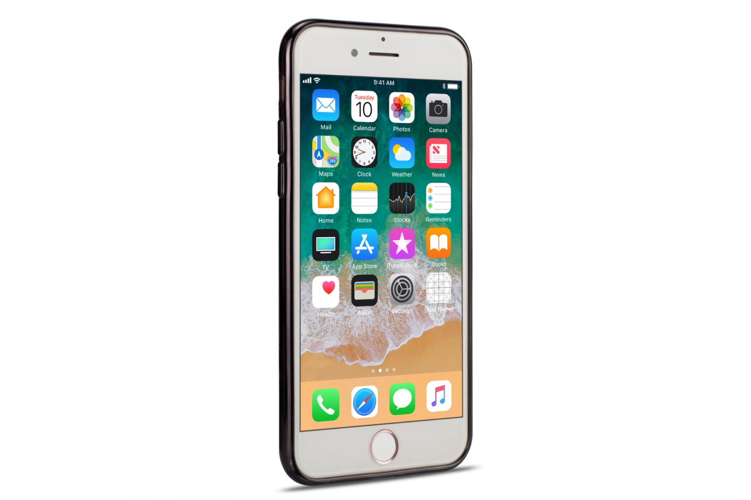 Iphone 8 Back cover TPU case Transparant Zwart