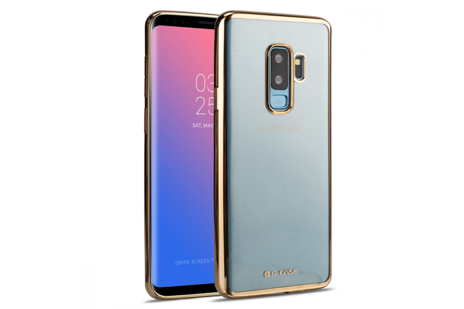 Samsung Galaxy S9 Plus Back cover TPU case Transparant Gold