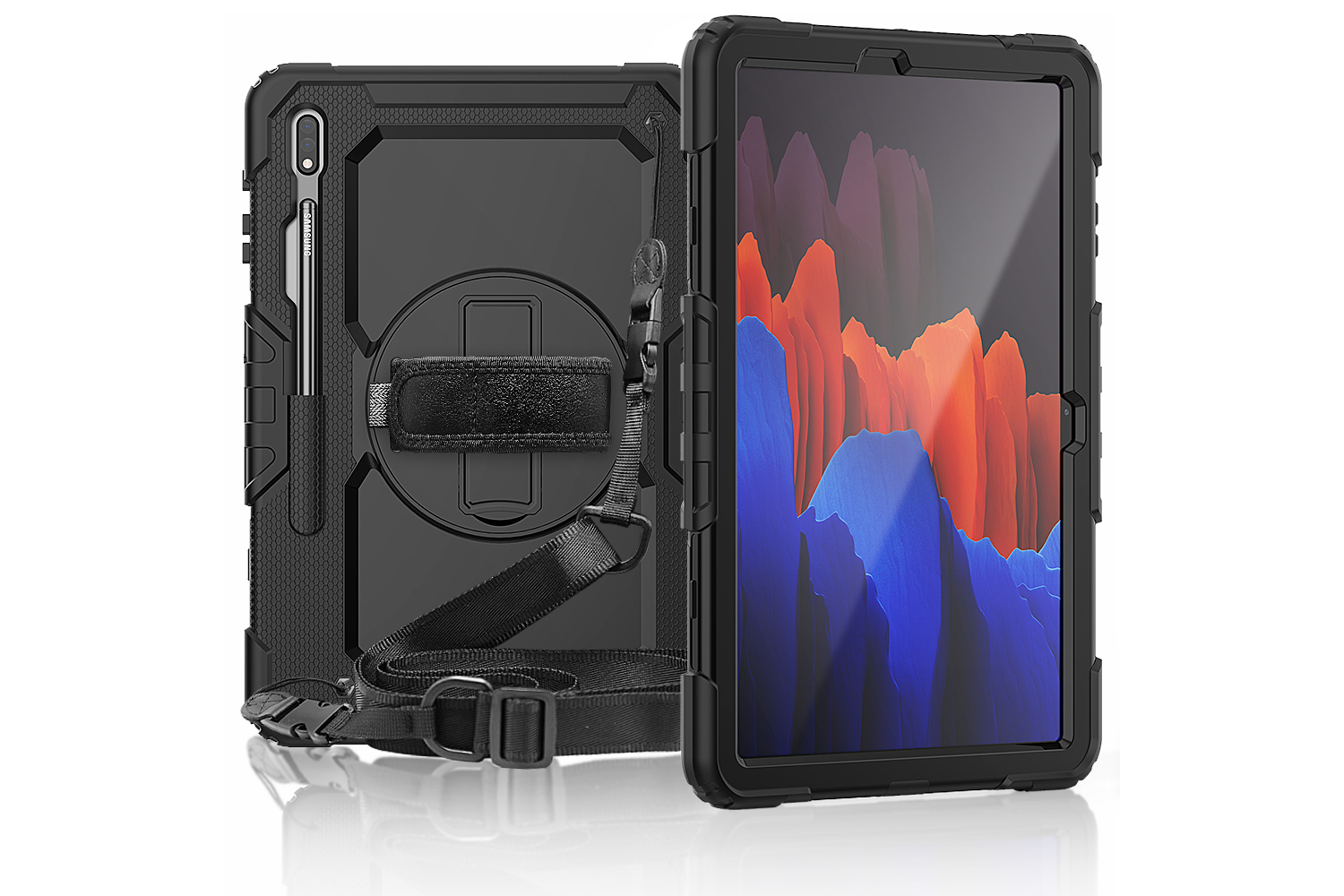 samsung tab s7 plus 12 4 inch model 2020 draaibare bumper case zwart