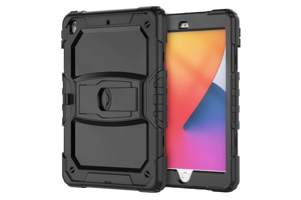 iPad 2021 10.2 inch Bumper Case met ingebouwde kickstand Zwart