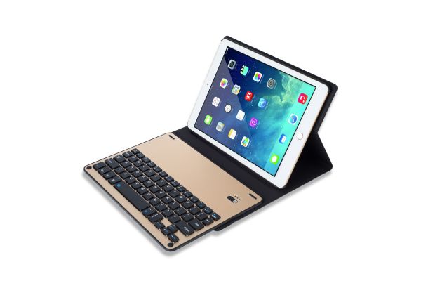 iPad Air 2 hoes met toetsenbord ultra slim goud