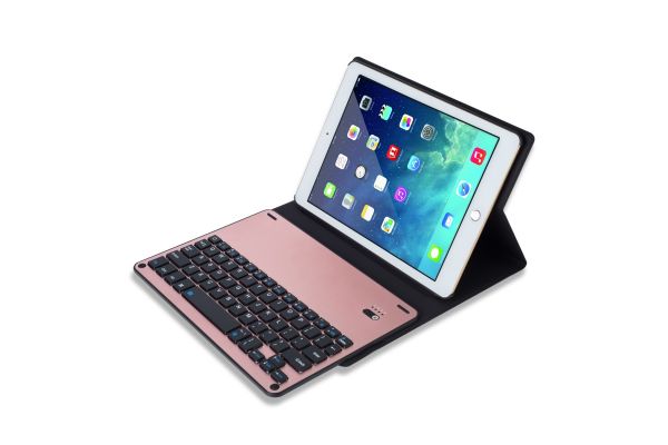 iPad 9.7 2017 hoes met toetsenbord ultra slim rose goud