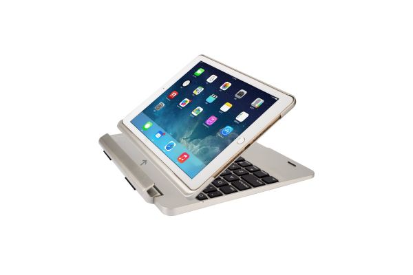 iPad Air 1 Case Bluetooth verlicht Afneembaar Toetsenbord Zilver
