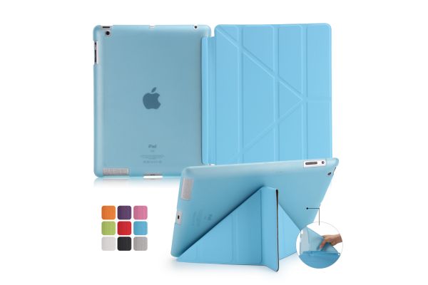 Book Cover Origami iPad 2-3-4 blauw