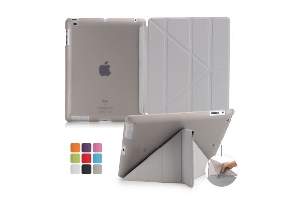 Book Cover Origami iPad 2-3-4 grijs