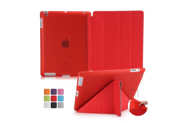 Book Cover Origami iPad 2-3-4 rood