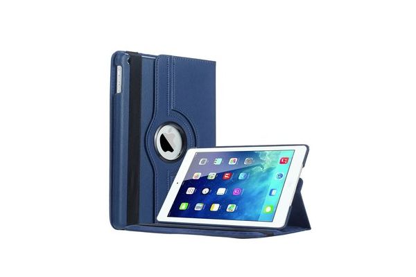 iPad 9.7 (2018) PU leren draaibare hoes blauw