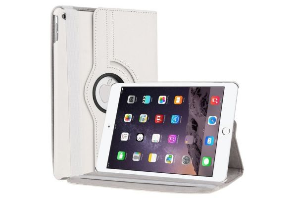 iPad 2017 9.7 PU leren draaibare hoes wit
