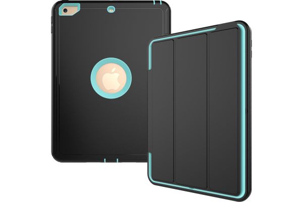 iPad 9.7 (2018) heavy duty survivor smartcase lichtblauw