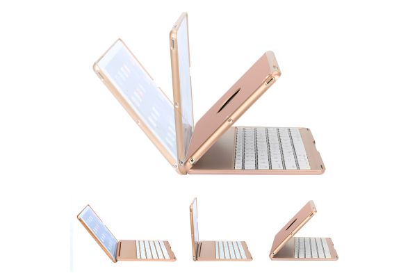 iPad Air 1 Case Bluetooth verlicht Toetsenbord Rose Goud