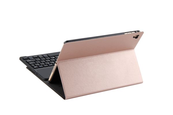 iPad 9.7 2018 hoes met toetsenbord ultra slim deluxe rose goud
