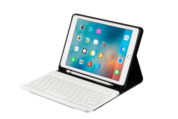 iPad 9.7 2018 hoes met toetsenbord ultra slim ultra protection rose goud