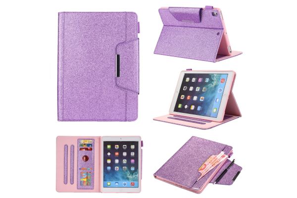 iPad Air 2 Book Cover deluxe paars glitter