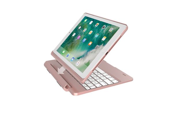 iPad Air 2 Case Bluetooth verlicht Afneembaar Toetsenbord Rose Goud