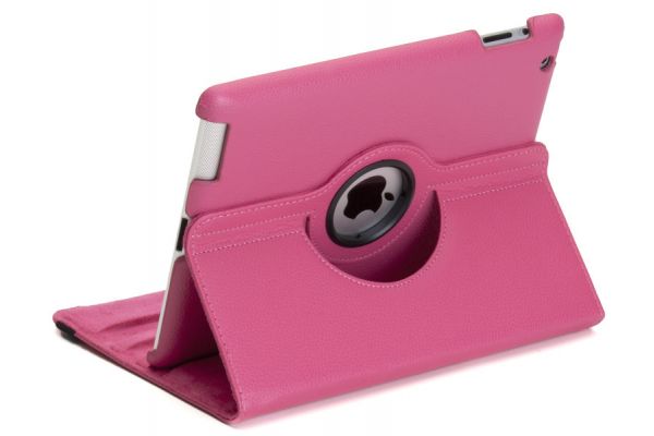 iPad Air 1 PU Leer Draaibare Hoes Fuchsia