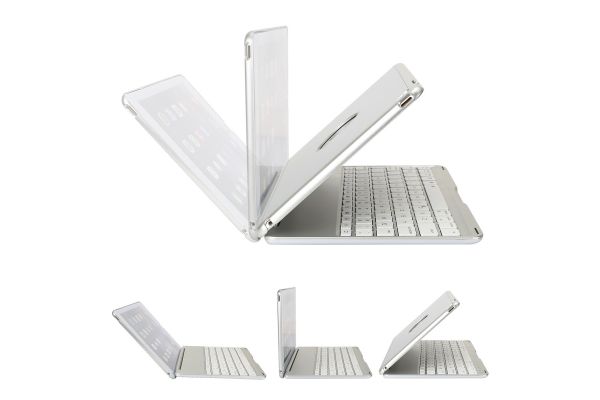 iPad Air 2 Case Bluetooth verlicht Toetsenbord Zilver