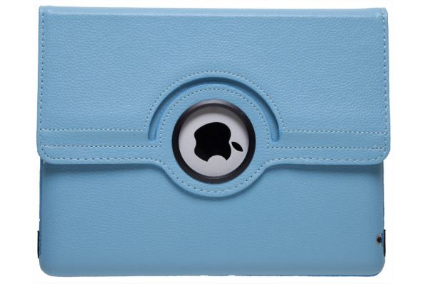 iPad Mini 1-2-3 PU Leer Draaibare Hoes Lichtblauw