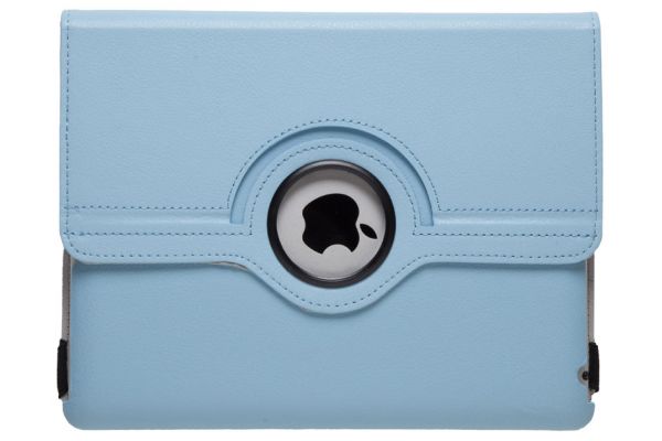 iPad 2-3-4 PU Leren Draaibare Hoes Lichtblauw