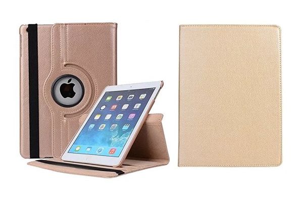 iPad 2017 9.7 PU leren draaibare hoes goud
