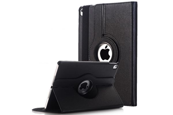 iPad 9.7 (2018) PU leren draaibare hoes zwart