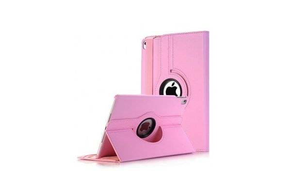 iPad 2017 9.7 PU leren draaibare hoes roze