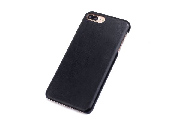 iPhone 7 plus echt lederen back cover zwart merk Fashion