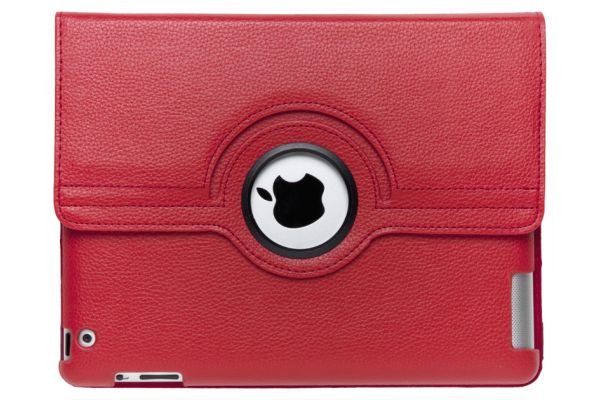 iPad 2-3-4 PU Leren Draaibare Hoes Rood