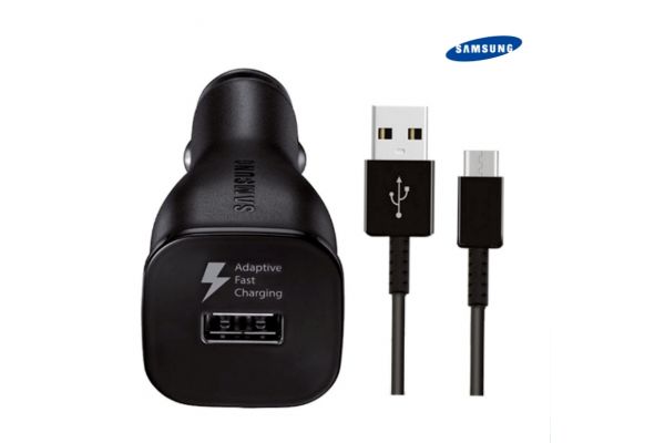 Samsung S8 autolader 1x fast charger inclusief USB TYPE-C kabel zwart