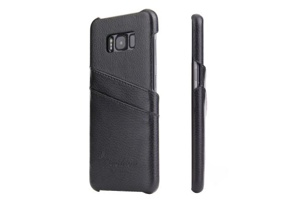 Samsung Galaxy S8 echt lederen back cover / wallet zwart merk Fashion