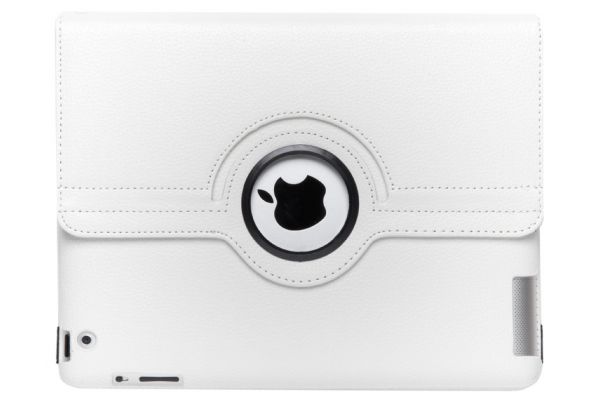 iPad 2-3-4 PU Leren Draaibare Hoes Wit