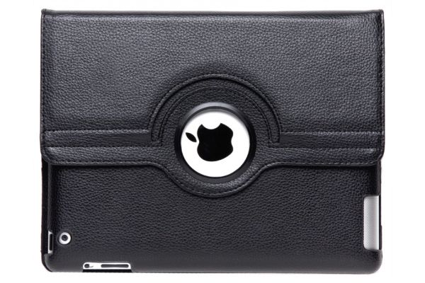 iPad 2-3-4 PU Leren Draaibare Hoes Zwart